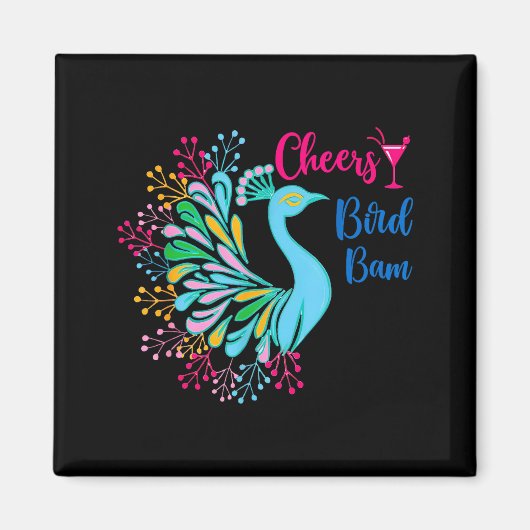 Pea Mahjong Cheers Bird Bam Chinese Mah Jong Wine  Magnet (Vorne)