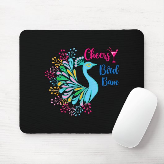 Pea Mahjong Cheers Bird Bam Chinese Mah Jong Wine Mousepad (Mit Mouse)