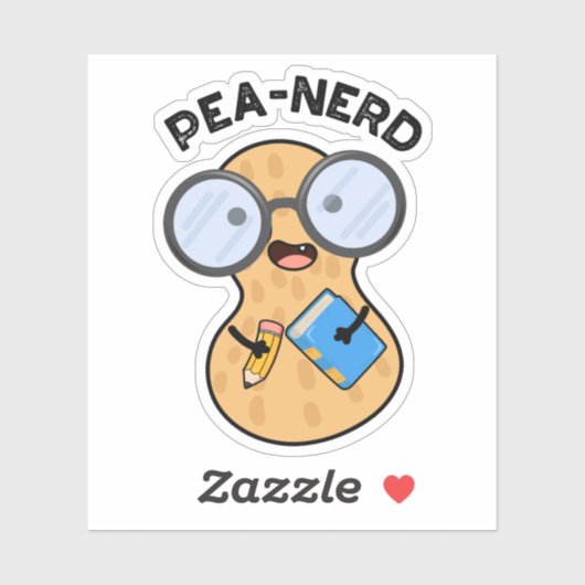 Pea-Nerd Funny Nerd Peanut Pub Aufkleber (Blatt)