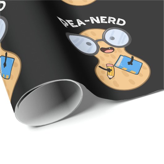 Pea-Nerd Funny Nerd Peanut Pun Dark BG Geschenkpapier (Rolleneckpunkt)