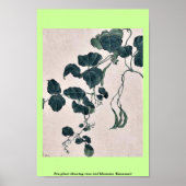 Pea-Pflanze mit Weinrebe und Blüten Kanemori Poster (Vorne)