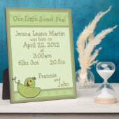 Pea Pod Baby Birth Information Fotoplatte (Seite)