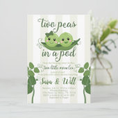 Pea Pod Baby Dusche Einladung (Stehend Vorderseite)