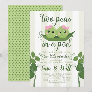 Pea Pod Baby Dusche Einladung