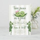 Pea Pod Baby Dusche Einladung (Stehend Vorderseite)