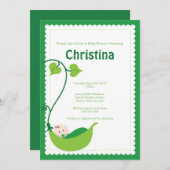 Pea Pod Babydusche Einladung (Vorne/Hinten)