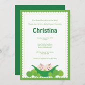 Pea Pod Boy & Girl Twins Kinderdusche Einladung (Vorne/Hinten)