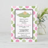 Pea Pod Girl Babydusche Einladungen U-Bahn (Stehend Vorderseite)