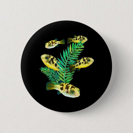 Pea Puffers Aquarium Fisch Zwerg Puffer Fisch Tank Button (Vorderseite)