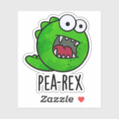 Pea Rex Funny Dinosaur Veggie TRex Pun Aufkleber (Blatt)
