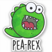 Pea Rex Funny Dinosaur Veggie TRex Pun Aufkleber (Vorderseite)