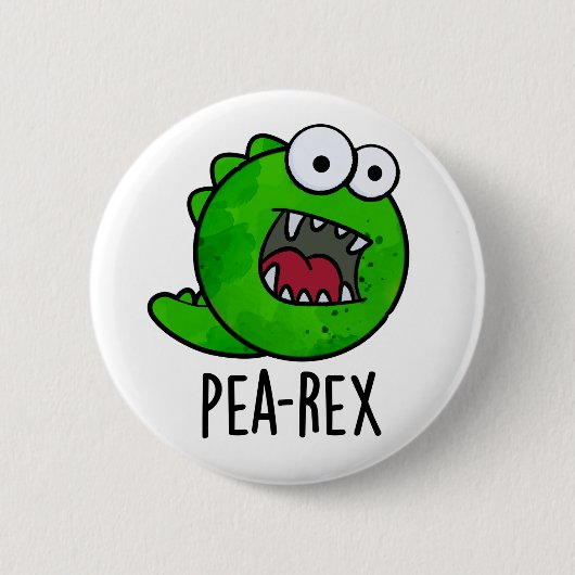 Pea Rex Funny Dinosaur Veggie TRex Pun Button (Vorderseite)