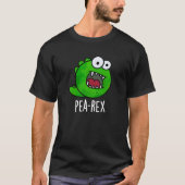 Pea Rex Funny Dinosaur Veggie TRex Pun Dark BG T-Shirt (Vorderseite)