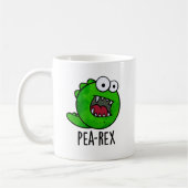Pea Rex Funny Dinosaur Veggie TRex Pun Kaffeetasse (Links)