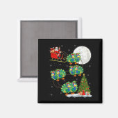 Pea Santa Sleigh Flying Funny Magazine Magnet (Vorderseite/Rückseite)
