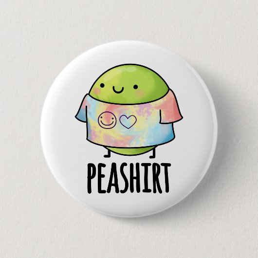 Pea Shirt Funny Veggie Pea TShirt Pun Button (Vorderseite)