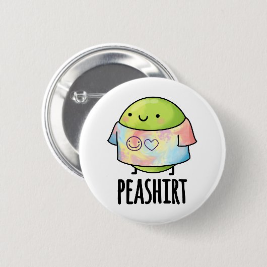 Pea Shirt Funny Veggie Pea TShirt Pun Button (Vorne & Hinten)