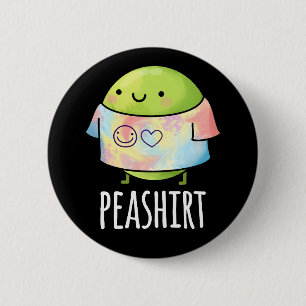 Pea Shirt Funny Veggie Pea TShirt Pun Dark BG Button