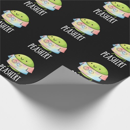 Pea Shirt Funny Veggie Pea TShirt Pun Dark BG Geschenkpapier (Ecke)
