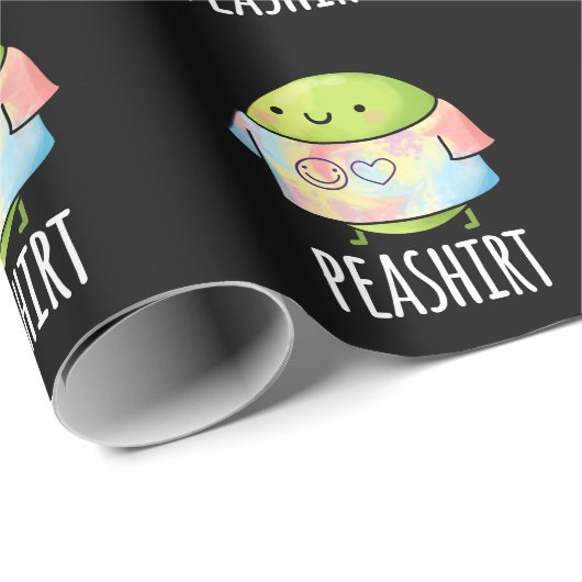 Pea Shirt Funny Veggie Pea TShirt Pun Dark BG Geschenkpapier (Rolleneckpunkt)