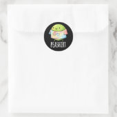 Pea Shirt Funny Veggie Pea TShirt Pun Dark BG Runder Aufkleber (Tasche)