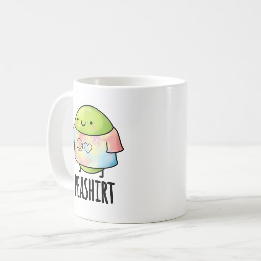 Pea Shirt Funny Veggie Pea TShirt Pun Kaffeetasse (Vorderseite Links)