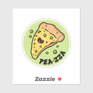 Pea-zza-Niedliche Pizza Gemüsegüpfelsticker Aufkleber