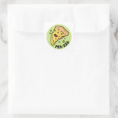 Pea-zza-Niedliche Pizza Gemüsegüpfelsticker Quadratischer Aufkleber (Tasche)