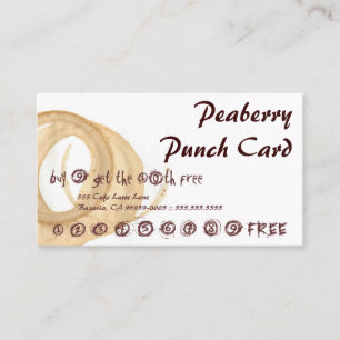 Peaberry befleckte Verwirrungs-Getränk-Lochkarte Treuekarte