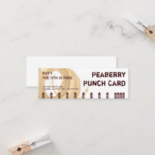 Peaberry Fleck-Kaffee-Getränk-Lochkarte Treuekarte