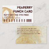 Peaberry Kaffee-Getränk-Lochkarte Treuekarte (Vorne/Hinten)