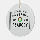 Peabody, MA Holiday Wreath Keramik Ornament (Links)