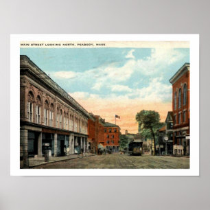 Peabody MA, Main St 1924 Vintag Inspiriert Poster