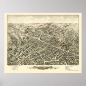 Peabody, MA Panoramic Map - 1877 Poster (Vorne)