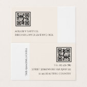 Peac Elegant Hostel Minimal QR Code Review Visitenkarten (Außenseite Aufgefaltet)