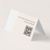 Peac Elegant Hostel Minimal QR Code Review Visitenkarten (Rückseite)