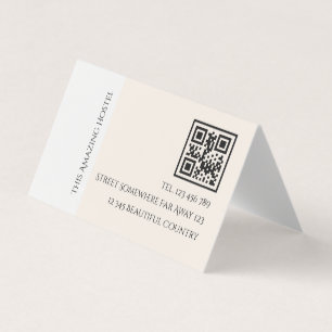 Peac Elegant Hostel Minimal QR Code Review Visitenkarten