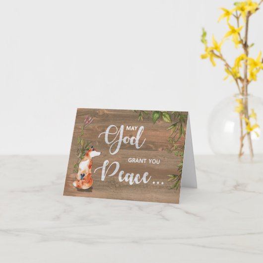 Peace 12 Step Erholung mit Fox on Wood Karte (Gelbe Blume)