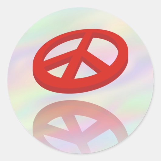 Peace 3D / Reflexion | Farblicht Runder Aufkleber (Vorderseite)