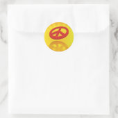 Peace 3D / Reflexion | gelb Runder Aufkleber (Tasche)