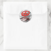 Peace 3D / Reflexion Runder Aufkleber (Tasche)