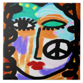 Peace Abstrakt Digital Painting Fliese (Vorderseite)