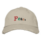 "Peace" Adjustable Cap Embroidered Hat Bestickte Baseballkappe (Vorderseite)