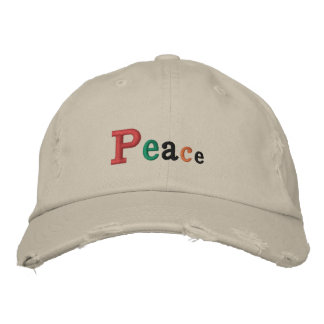 "Peace" Adjustable Cap Embroidered Hat Bestickte Baseballkappe