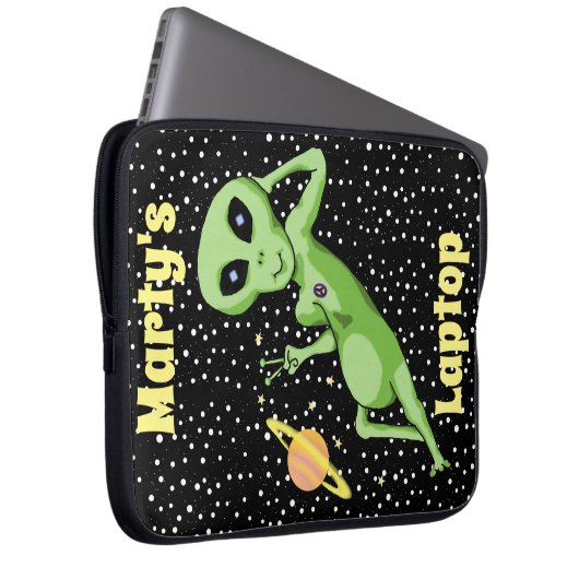 Peace Alien Laptop Case (Vorne Rechts)