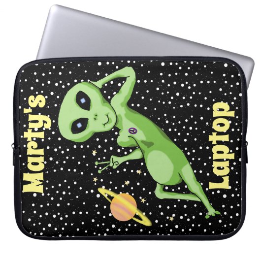 Peace Alien Laptop Case (Vorderseite)