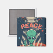 Peace Alien Magnet (Vorderseite/Rückseite)