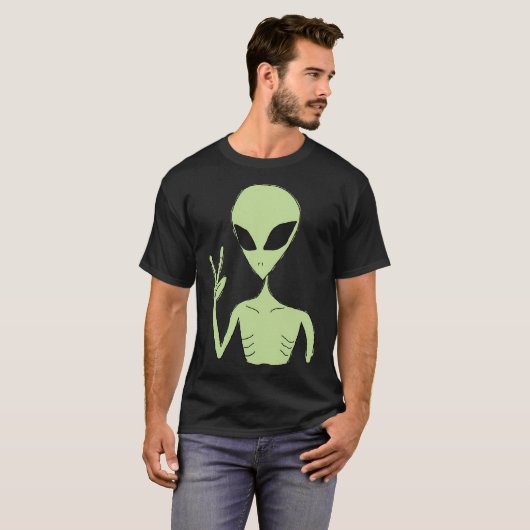 Peace Alien T-Shirt (Vorne ganz)