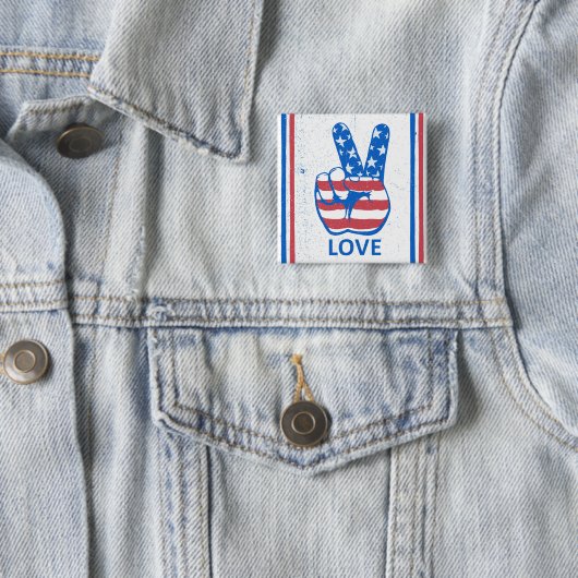 Peace American Flag Pattern Button (Beispiel)