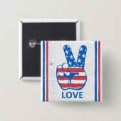 Peace American Flag Pattern Button (Vorne & Hinten)